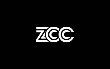 ZCC Yaratıcı Eşsiz Modern Harf Logosu Tasarımı. Benzersiz bir harf dizaynına sahip stilize logo, soyut minimalist estetik ve modern cazibe sunar.