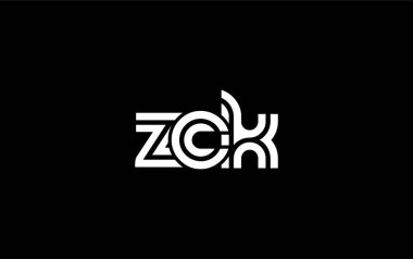 ZCK Yaratıcı Eşsiz Modern Harf Logosu Tasarımı. Benzersiz bir harf dizaynına sahip stilize logo, soyut minimalist estetik ve modern cazibe sunar.