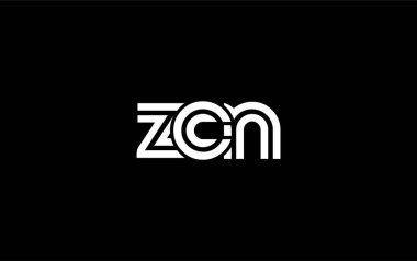 ZCN Yaratıcı Eşsiz Modern Harf Logosu Tasarımı. Benzersiz bir harf dizaynına sahip stilize logo, soyut minimalist estetik ve modern cazibe sunar.