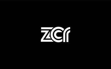 ZCR Yaratıcı Eşsiz Modern Harf Logosu Tasarımı. Benzersiz bir harf dizaynına sahip stilize logo, soyut minimalist estetik ve modern cazibe sunar.
