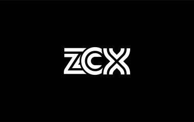 ZCX Yaratıcı Eşsiz Modern Harf Logosu Tasarımı. Benzersiz bir harf dizaynına sahip stilize logo, soyut minimalist estetik ve modern cazibe sunar.