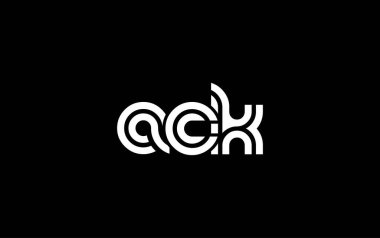 ACK Yaratıcı Eşsiz Modern Harf Logosu Tasarımı. Benzersiz bir harf dizaynına sahip stilize logo, soyut minimalist estetik ve modern cazibe sunar.