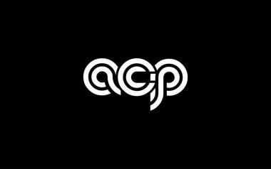 ACP Yaratıcı Eşsiz Modern Harf Logosu Tasarımı. Benzersiz bir harf dizaynına sahip stilize logo, soyut minimalist estetik ve modern cazibe sunar.