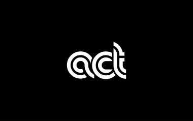 ACT Yaratıcı Eşsiz Modern Harf Logosu Tasarımı. Benzersiz bir harf dizaynına sahip stilize logo, soyut minimalist estetik ve modern cazibe sunar.
