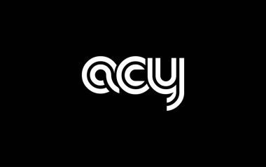 ACY Yaratıcı Eşsiz Modern Harf Logosu Tasarımı. Benzersiz bir harf dizaynına sahip stilize logo, soyut minimalist estetik ve modern cazibe sunar.