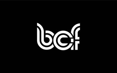 BCF Yaratıcı Eşsiz Modern Harf Logosu Tasarımı. Benzersiz bir harf dizaynına sahip stilize logo, soyut minimalist estetik ve modern cazibe sunar.
