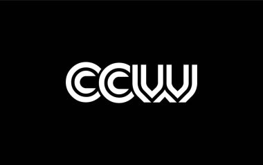 CCW Yaratıcı Eşsiz Modern Harf Logosu Tasarımı. Benzersiz bir harf dizaynına sahip stilize logo, soyut minimalist estetik ve modern cazibe sunar.