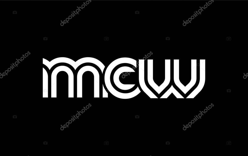 MCW Creative Unique Modern Letter Logo Design. Stylized logo featuring a unique letter design, presenting abstract minimalist aesthetics and modern appeal.
