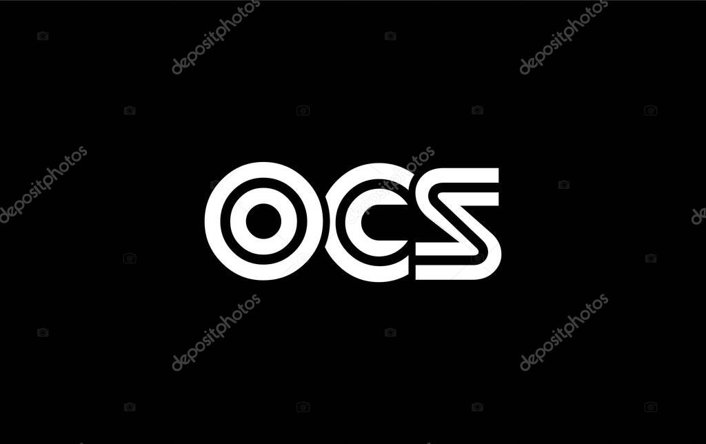 OCS Creative Unique Modern Letter Logo Design. Stylized logo featuring a unique letter design, presenting abstract minimalist aesthetics and modern appeal.