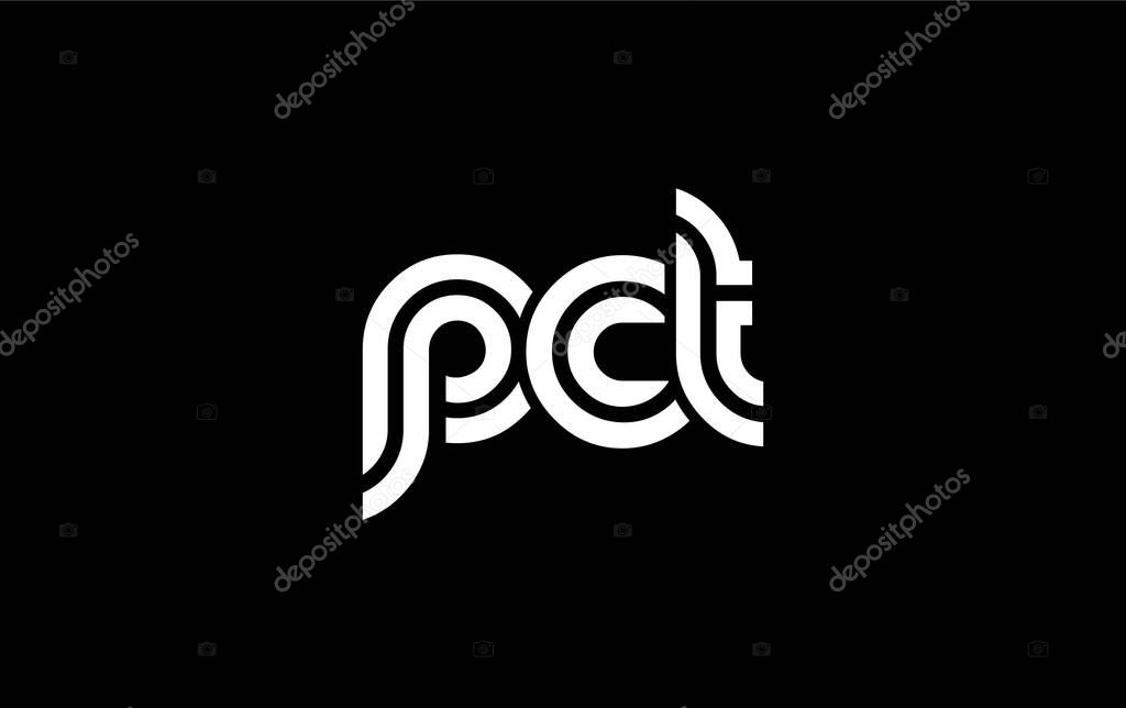PCT Creative Unique Modern Letter Logo Design. Stylized logo featuring a unique letter design, presenting abstract minimalist aesthetics and modern appeal.