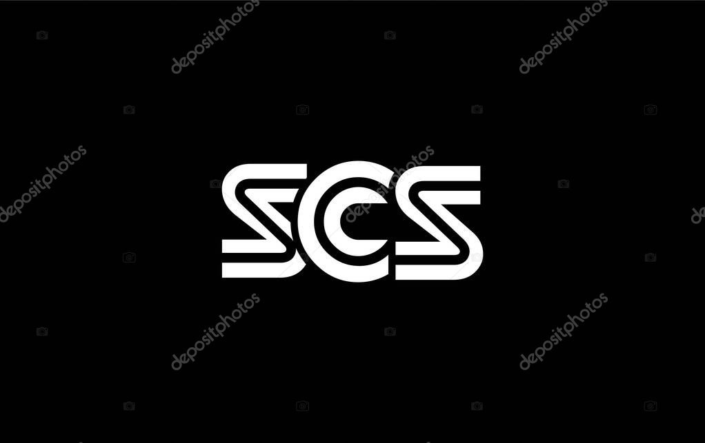 SCS Creative Unique Modern Letter Logo Design. Stylized logo featuring a unique letter design, presenting abstract minimalist aesthetics and modern appeal.