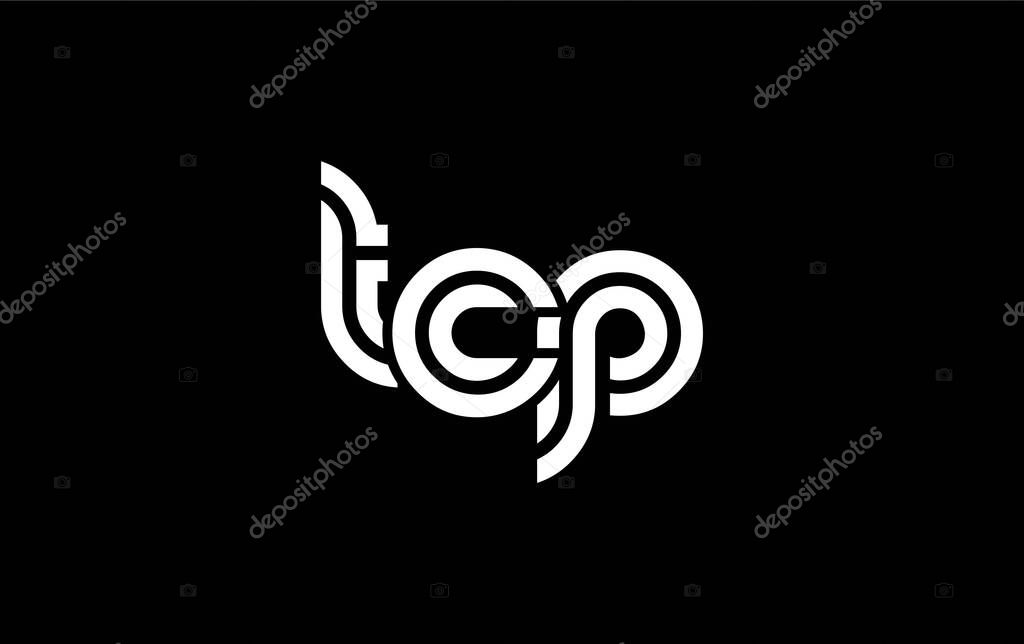 TCP Creative Unique Modern Letter Logo Design. Stylized logo featuring a unique letter design, presenting abstract minimalist aesthetics and modern appeal.