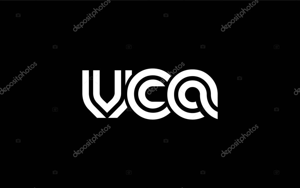 VCA Creative Unique Modern Letter Logo Design. Stylized logo featuring a unique letter design, presenting abstract minimalist aesthetics and modern appeal.