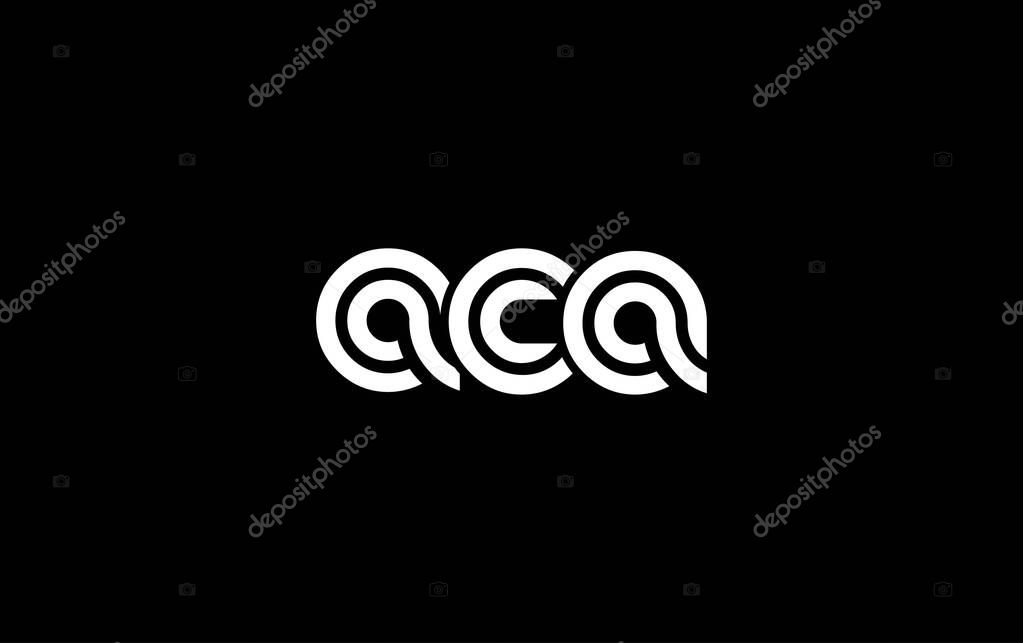 ACA Creative Unique Modern Letter Logo Design. Stylized logo featuring a unique letter design, presenting abstract minimalist aesthetics and modern appeal.