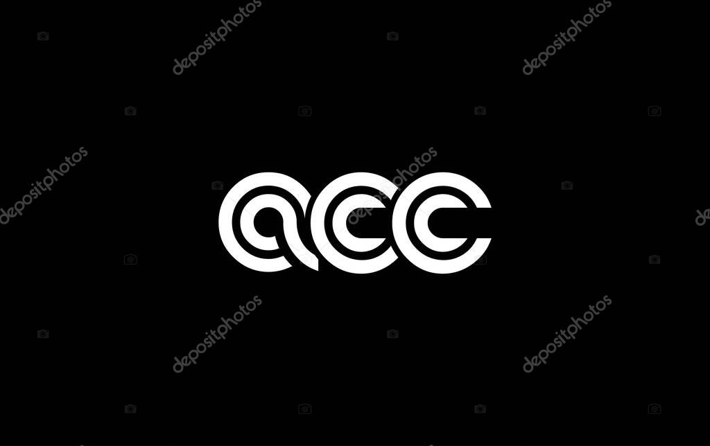ACC Creative Unique Modern Letter Logo Design. Stylized logo featuring a unique letter design, presenting abstract minimalist aesthetics and modern appeal.