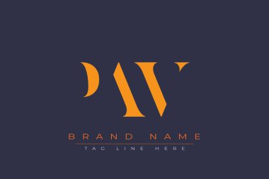 PaV soyut harf logosu tasarımı. Bu logo üç soyut harf tarafından tasarlanmıştır..