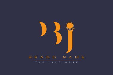PBJ soyut harf logosu tasarımı. Bu logo üç soyut harf tarafından tasarlanmıştır..