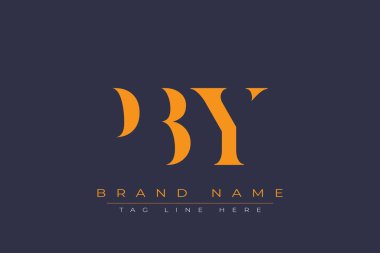 PBY soyut harf logosu tasarımı. Bu logo üç soyut harf tarafından tasarlanmıştır..