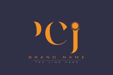 PCJ soyut harf logosu tasarımı. Bu logo üç soyut harf tarafından tasarlanmıştır..