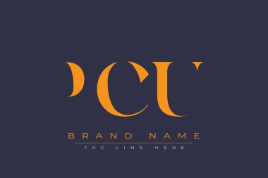 PCU soyut harf logosu tasarımı. Bu logo üç soyut harf tarafından tasarlanmıştır..