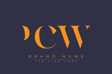 PCW soyut harf logosu tasarımı. Bu logo üç soyut harf tarafından tasarlanmıştır..