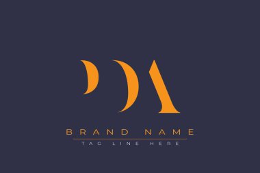 PDA soyut harf logosu tasarımı. Bu logo üç soyut harf tarafından tasarlanmıştır..