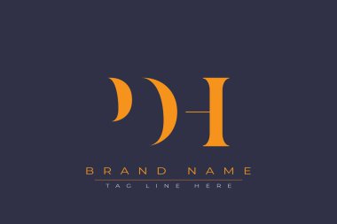 PDH soyut harf logosu tasarımı. Bu logo üç soyut harf tarafından tasarlanmıştır..
