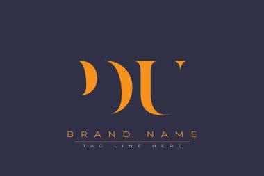 PDU soyut harf logosu tasarımı. Bu logo üç soyut harf tarafından tasarlanmıştır..