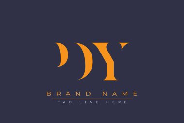 PDY soyut harf logosu tasarımı. Bu logo üç soyut harf tarafından tasarlanmıştır..