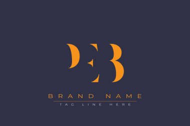 PEB soyut harf logosu tasarımı. Bu logo üç soyut harf tarafından tasarlanmıştır..