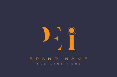 PEI soyut harf logosu tasarımı. Bu logo üç soyut harf tarafından tasarlanmıştır..