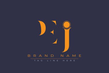 PEJ soyut harf logosu tasarımı. Bu logo üç soyut harf tarafından tasarlanmıştır..