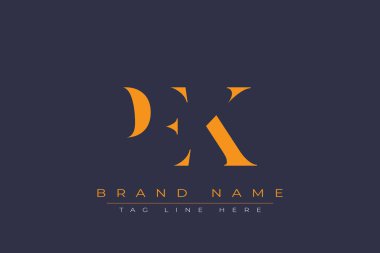 PEK soyut harf logosu tasarımı. Bu logo üç soyut harf tarafından tasarlanmıştır..