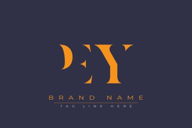 PEY soyut harf logosu tasarımı. Bu logo üç soyut harf tarafından tasarlanmıştır..