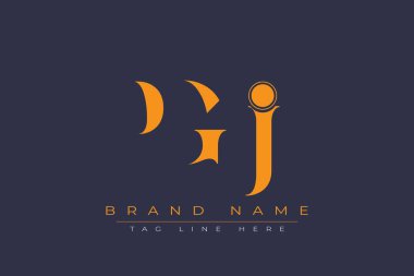 PGJ soyut harf logosu tasarımı. Bu logo üç soyut harf tarafından tasarlanmıştır..