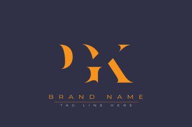 PGK soyut harf logosu tasarımı. Bu logo üç soyut harf tarafından tasarlanmıştır..