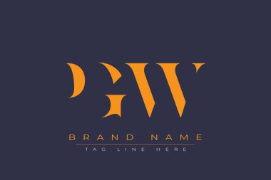 PGW soyut harf logosu tasarımı. Bu logo üç soyut harf tarafından tasarlanmıştır..