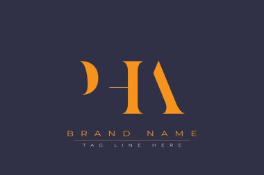 PHA soyut harf logosu tasarımı. Bu logo üç soyut harf tarafından tasarlanmıştır..