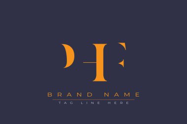 PHF soyut harf logosu tasarımı. Bu logo üç soyut harf tarafından tasarlanmıştır..