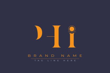 PHI soyut harf logosu tasarımı. Bu logo üç soyut harf tarafından tasarlanmıştır..