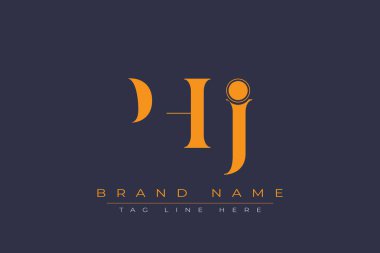 PHJ soyut harf logosu tasarımı. Bu logo üç soyut harf tarafından tasarlanmıştır..