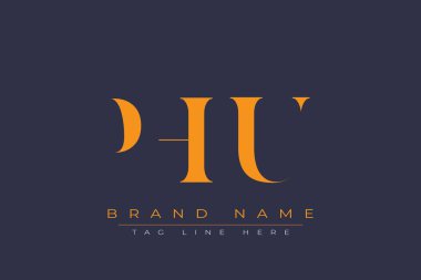 PHU soyut harf logosu tasarımı. Bu logo üç soyut harf tarafından tasarlanmıştır..
