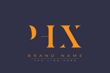 PHX soyut harf logosu tasarımı. Bu logo üç soyut harf tarafından tasarlanmıştır..