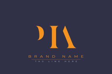 PIA soyut harf logosu tasarımı. Bu logo üç soyut harf tarafından tasarlanmıştır..