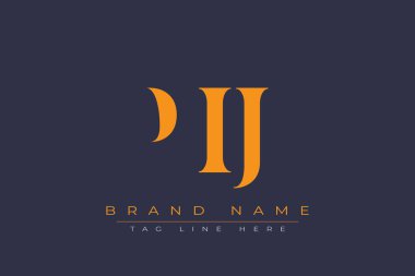 PIJ soyut harf logosu tasarımı. Bu logo üç soyut harf tarafından tasarlanmıştır..