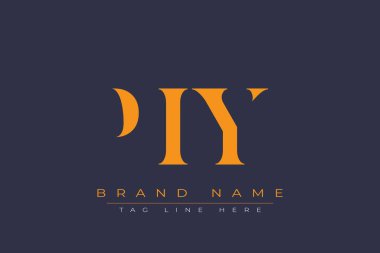 PIY soyut harf logosu tasarımı. Bu logo üç soyut harf tarafından tasarlanmıştır..