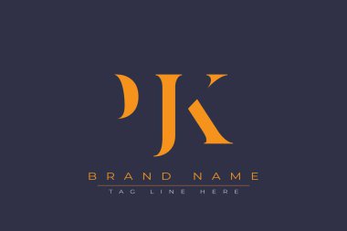 PJK soyut harf logosu tasarımı. Bu logo üç soyut harf tarafından tasarlanmıştır..