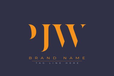 PJW soyut harf logosu tasarımı. Bu logo üç soyut harf tarafından tasarlanmıştır..