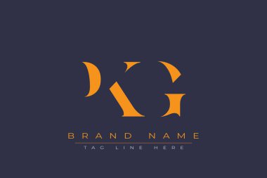 PKG soyut harf logosu tasarımı. Bu logo üç soyut harf tarafından tasarlanmıştır..