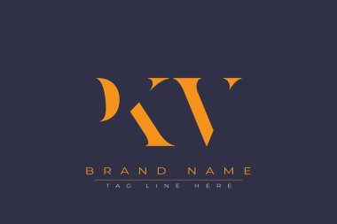 PKV soyut harf logosu tasarımı. Bu logo üç soyut harf tarafından tasarlanmıştır..